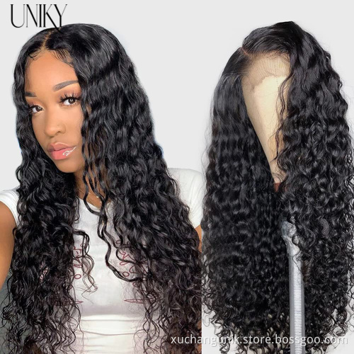 Full Lace Human Hair Wigs Hd Lace Front Water Wave 13X6 Transparent Wig Cuticle Aligned Virgin Hair 32 Inch Water Wave Lace Wig